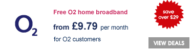 Free O2 home broadband from £9.79 per month for O2 customers
